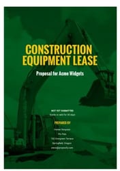 Construction Equipment Proposal Template