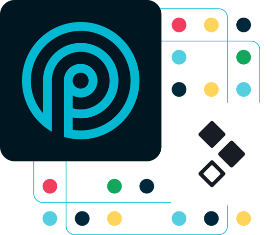 Graphic of the logos for Proposify and Better Proposals against a field of colourful dots.