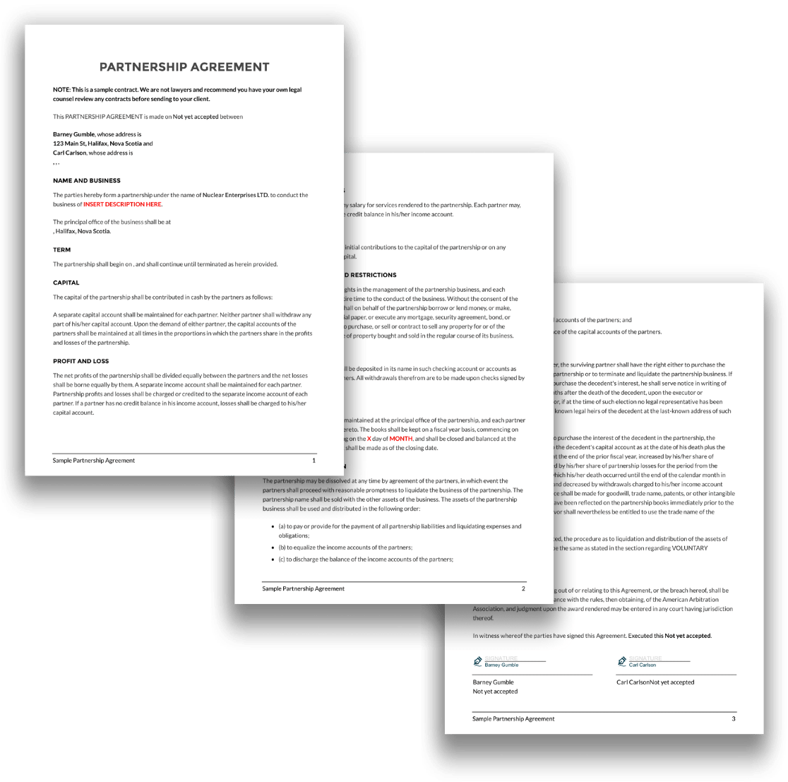 Partnership Agreement Template Thumbnail