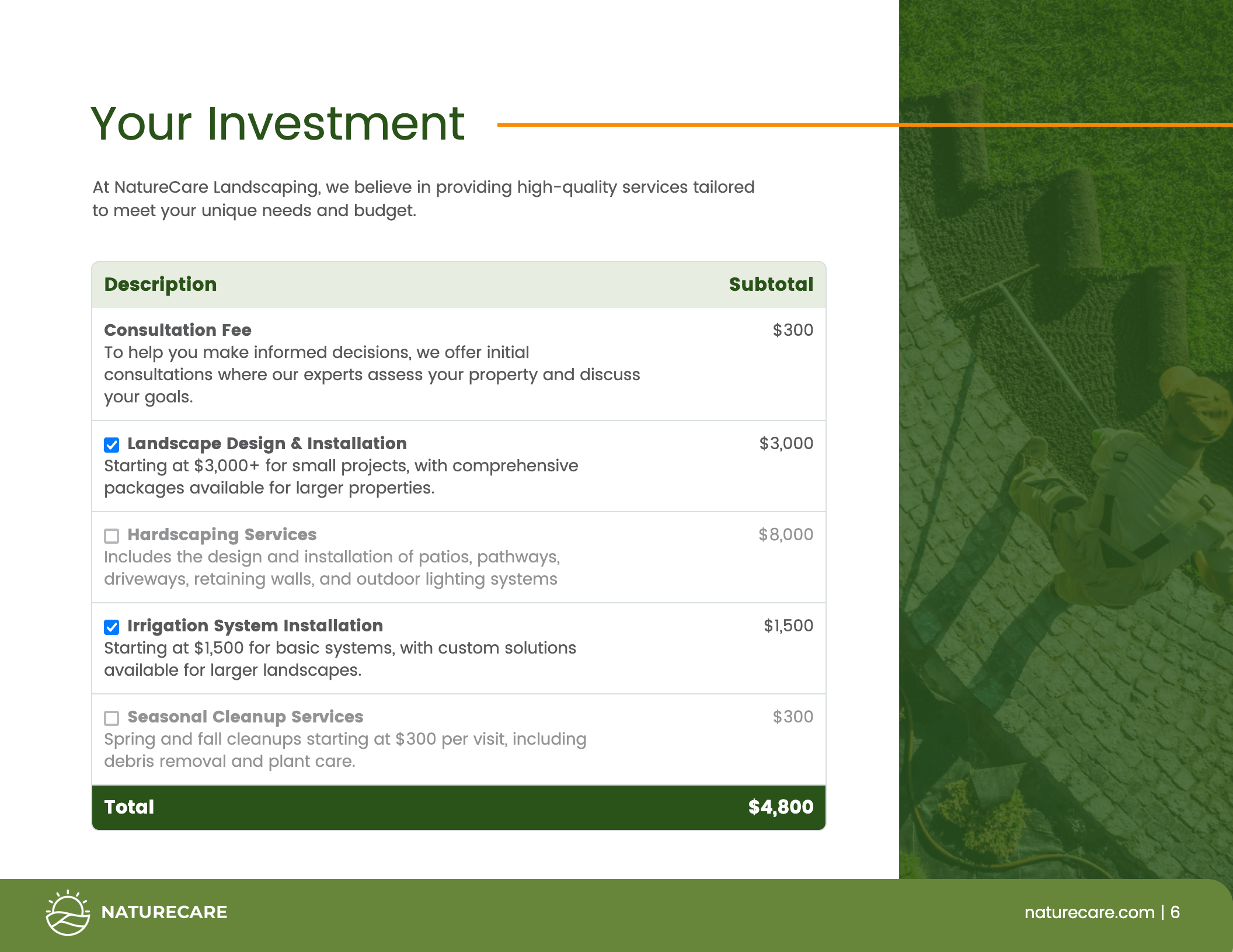 Landscaping Proposal Template