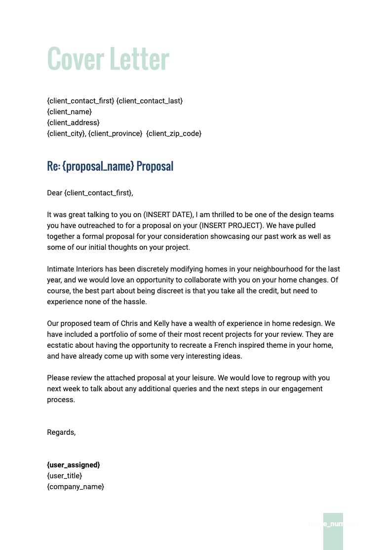 Interior Design Proposal Template