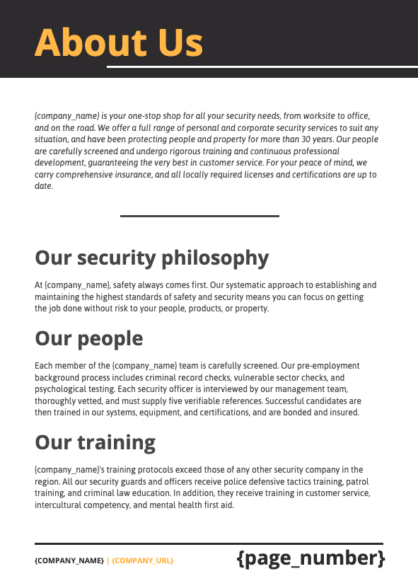 Security Proposal Template