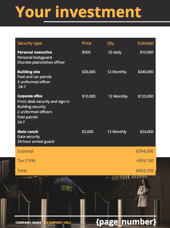 Security Proposal Template