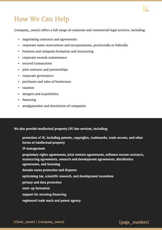 Legal Services Proposal Template