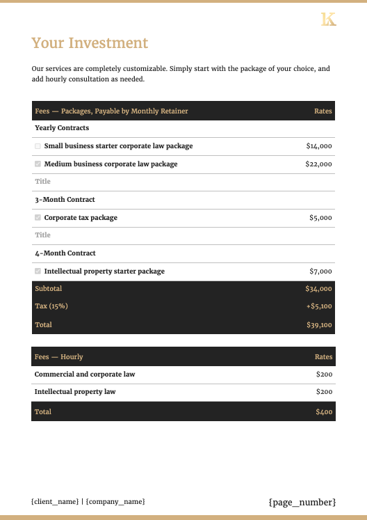 Legal Services Proposal Template