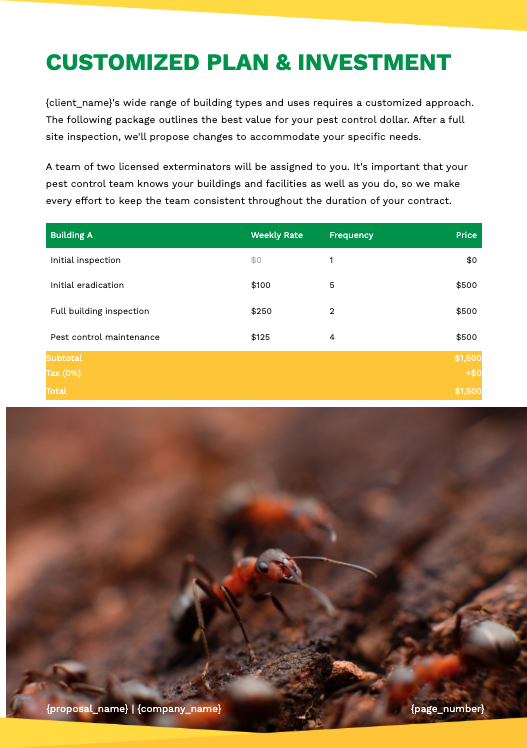 Pest Control Proposal Template