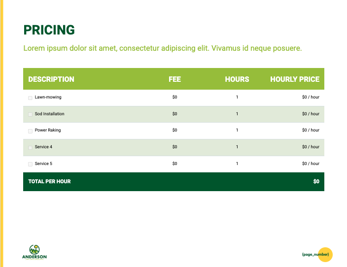 Lawn Care Proposal Template