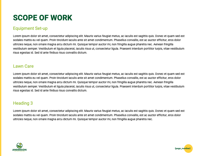 Lawn Care Proposal Template