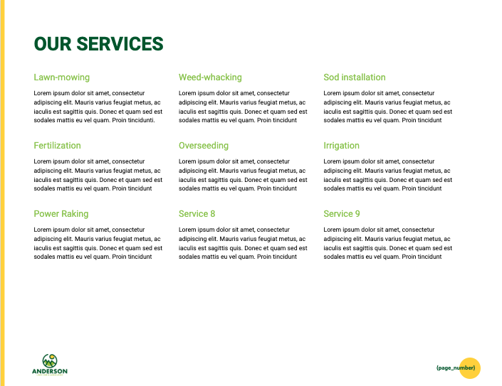 Lawn Care Proposal Template